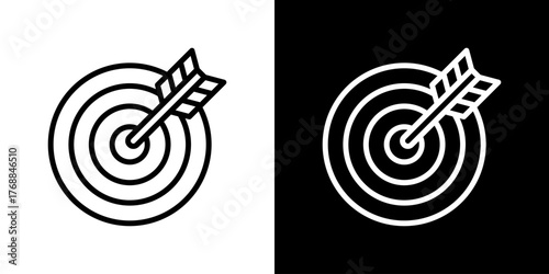 Target  Icon Set. Clean Line Design With Light And Dark Versions For Versatile Use. 