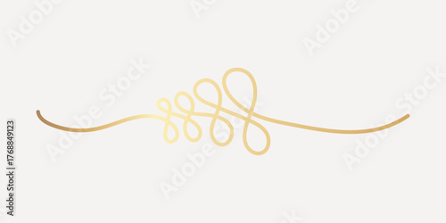 Elegant gold decorative flourish, hand drawn vector