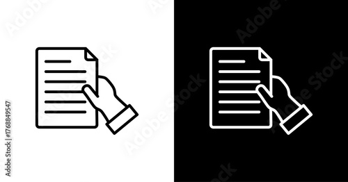 Receive Document White Icon Set Design