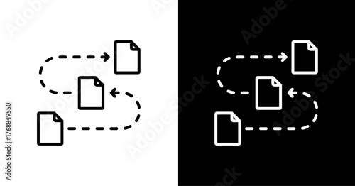 Document Tracking White Icon Set Design