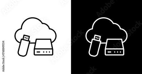 Storage White Icon Set Design