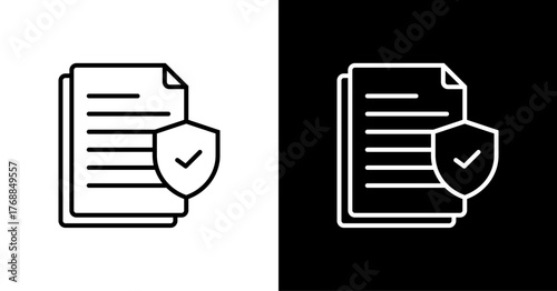 File Protection White Icon Set Design