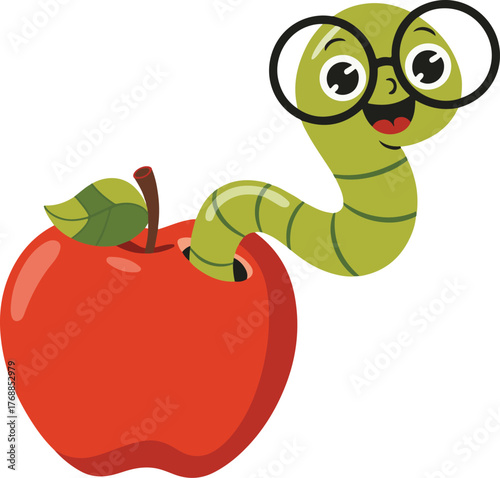 worm and apple