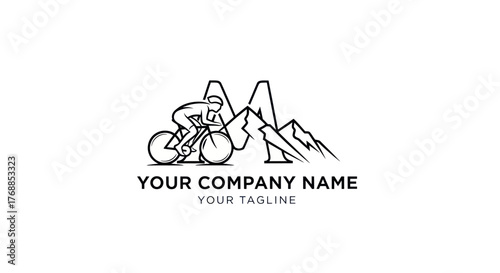 Mountain Biking Adventure Logo Design.
