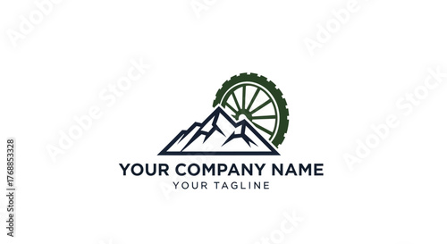 Mountain Bike Wheel Logo Design.