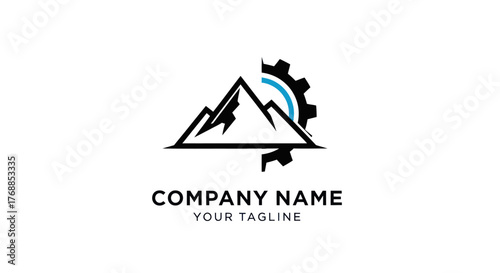 Mountain and Gear Logo Design for Outdoor and Industrial Companies.