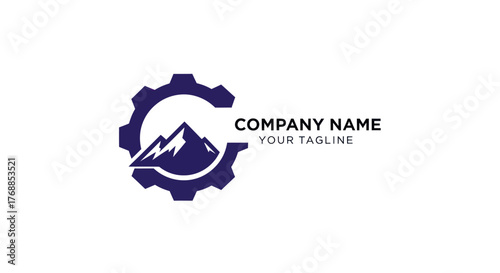 Mountain and Gear Logo Design for Industrial Company.