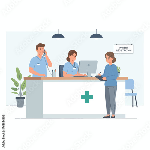 symbolizing patient registration with healthcare connection and trust.