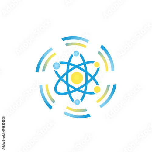 innovative symbol of nuclear science initiative combining energy, research, and safe technology.