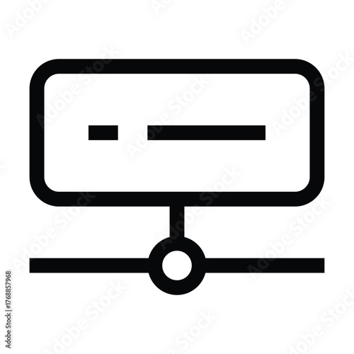 Outline server rack icon for hosting, database, and network.