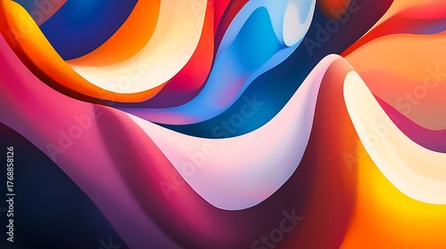 Mesmerizing digital artwork featuring vibrant flowing waves of color with energetic movement and dynamic composition for visually striking creative artistic concept
