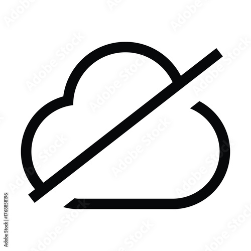 Outline cloud off icon for disconnected or offline storage error.