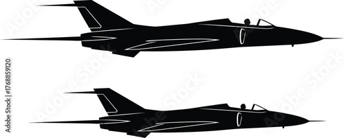 Sleek, modern fighter jets soar through the sky, embodying power and advanced engineering for aerospace and defense themes.