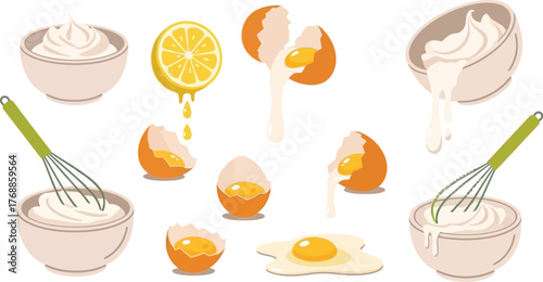 Baking ingredients in a bright, fresh style offer endless possibilities for culinary creations and illustrate the art of cooking with essential elements