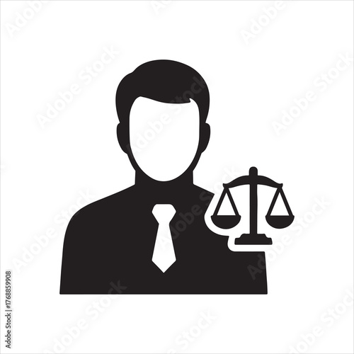 Lawyer icon with scales of justice a professional and legal representation symbol for legal services and business deals