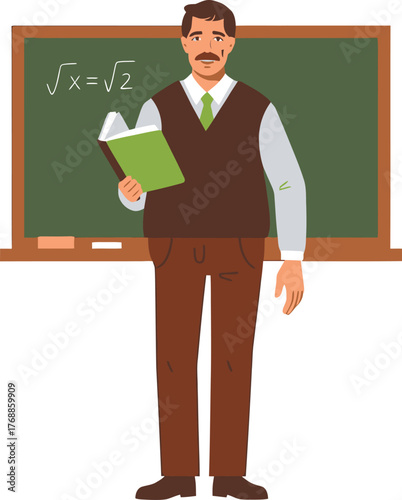 Dedicated teacher explaining math equation in classroom, fostering student engagement and academic success in a supportive learning environment