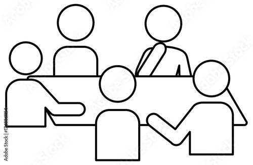 5人で会議、打合せ、会合、雑談など