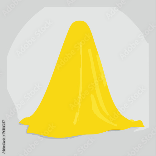 Cartoon bathroom element yellow color towel bath time in flat style vector illustration mockup for
2