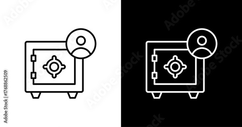 Private Banking White Icon Set Design