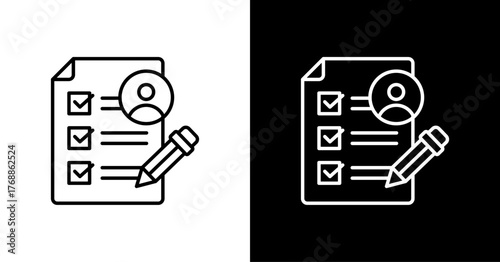 Customized Plan White Icon Set Design