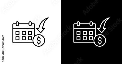 Income Planning White Icon Set Design