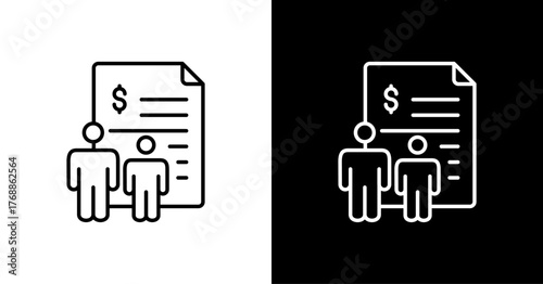 Inheritance Strategy White Icon Set Design