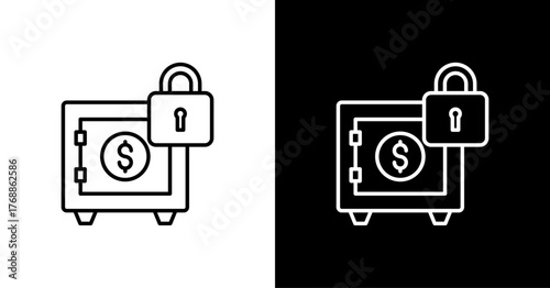 Wealth Protection White Icon Set Design