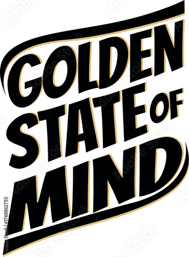 Golden State of Mind – Retro California Typography T-Shirt Design | Vintage Bold Lettering Vector