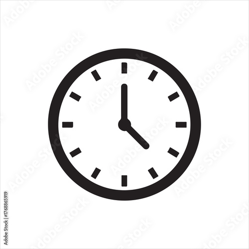 Clock icon illustration depicting the concept of time management schedules deadlines and appointments providing a minimalistic vector graphic