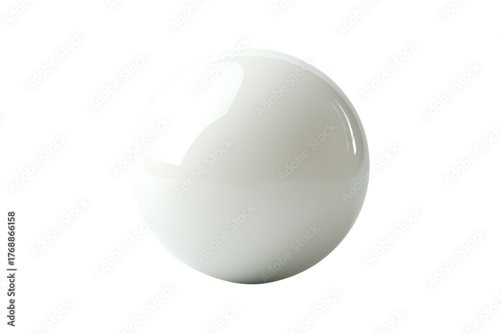 Obraz premium Glossy White Sphere isolated on a transparent background