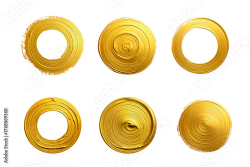 Watercolor gold circle hand paint background