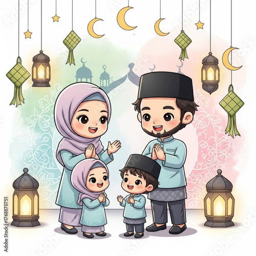 Family celebrates Eid al-Fitr 