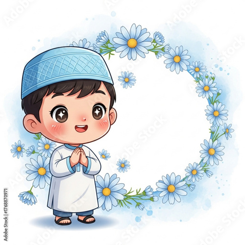 Muslim boy greeting