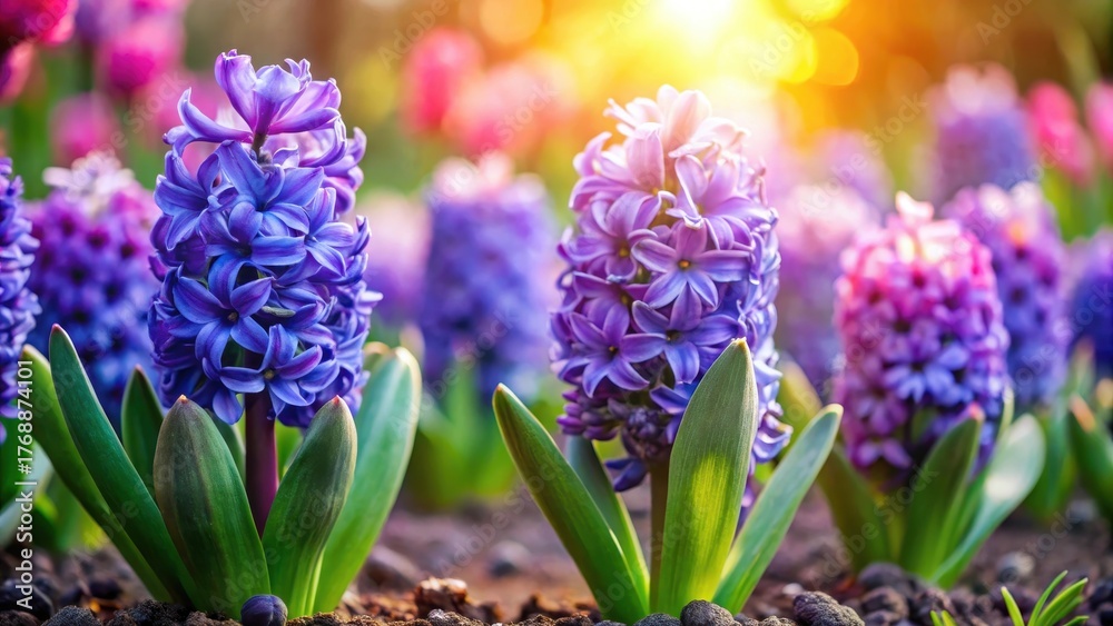 Fototapeta premium Hyacinth flowers blooming in a garden