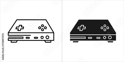 Video game console with controller buttons