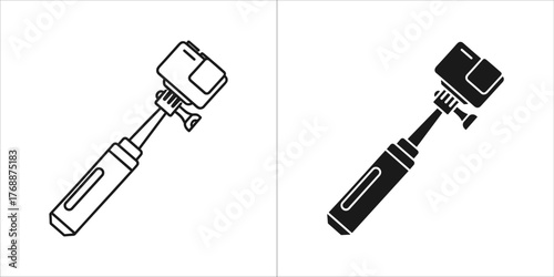 Action camera with selfie stick