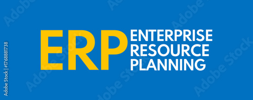ERP enterprise resource planning, banner or social media post template, vector header