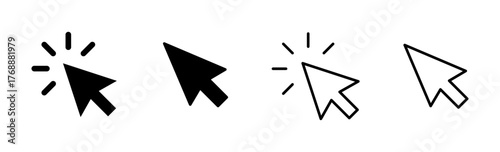 Click icon set. pointer arrow icon. cursor icon vector