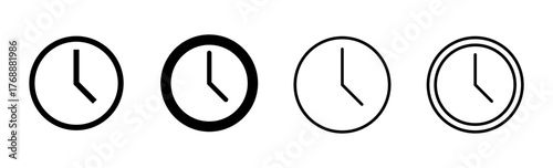 Clock icon set. Time icon vector. watch icon symbol