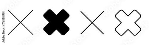 Close icon set. Delete icon vector. cross sign