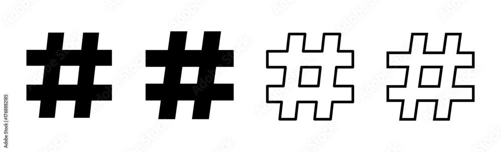 Fototapeta premium Hashtag icon set. hashtag symbol