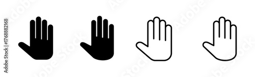 Hand icon set. hand vector icon, palm,click