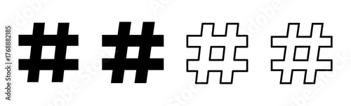 Hashtag icon set. hashtag symbol