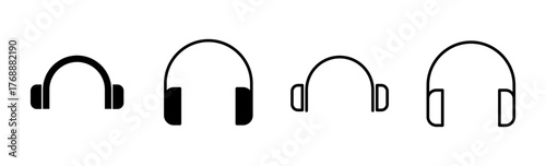 Headphone icon set. Headvector icon symbols