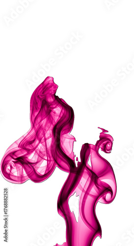 Abstract Pink Smoke Swirls Isolated On Black