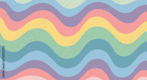 Pastel colored wavy lines create a soft, calming, and visually appealing abstract arrangement.