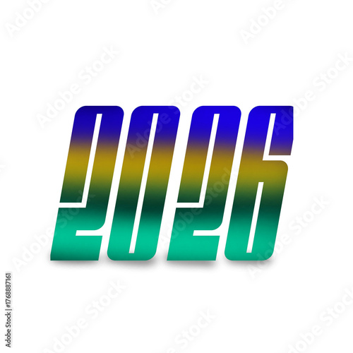 colorful gradient typography for the year 2026