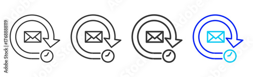 Follow Up Icon Set Collection in Creative Outline Style for Business Featuring Multiple Thickness Variations and Detailed Meeting Design Vector Pack