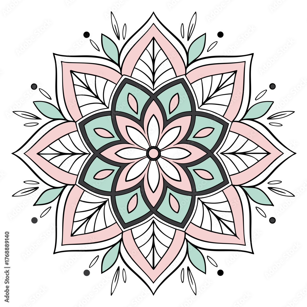 Fototapeta premium An exquisite Watercolor Mandala with sharp