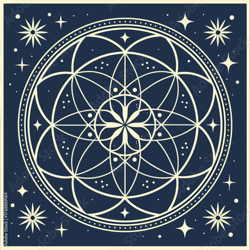 Mandala where the patterns are formed by perfectly